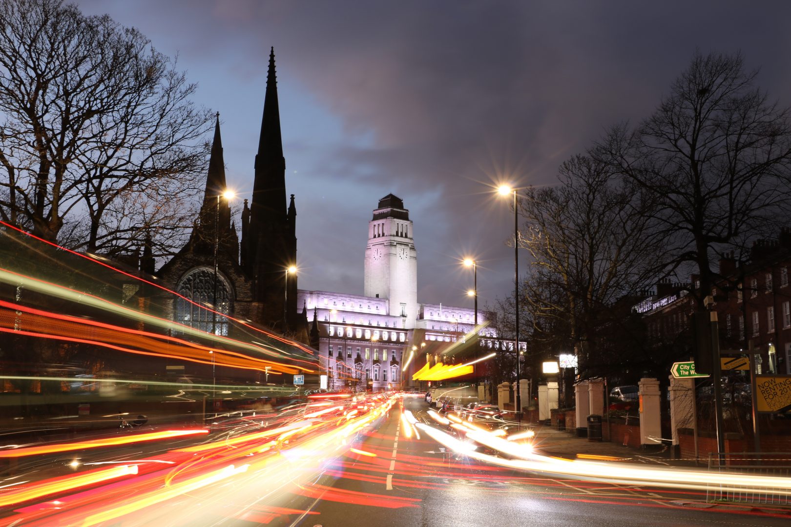 University of Leeds at night